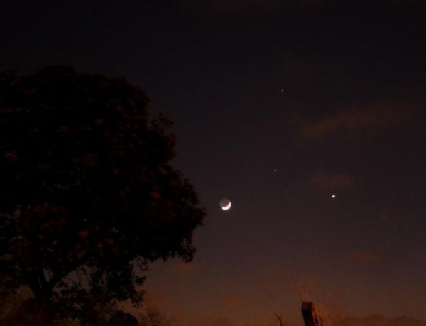 Conjuno Lua, Vnus, Mercrio e Marte