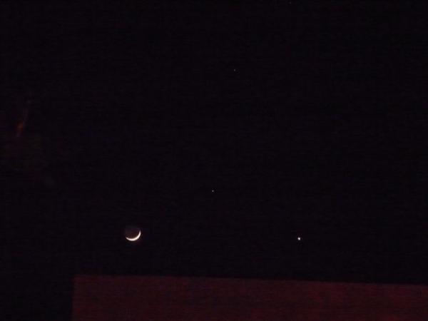 Imagem 2 - Conjuno da Lua e dos planetas  Mercrio, Vnus e Marte