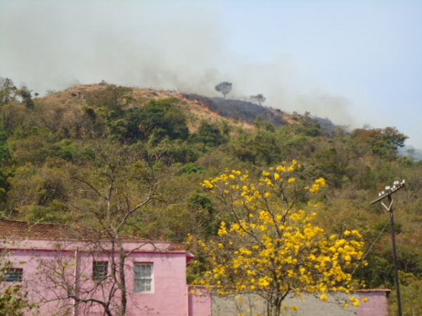 Incendio florestal em guas da Prata/SP