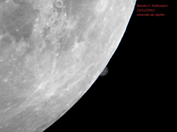 Ocultao de Jpiter pela Lua em 25/12/2012