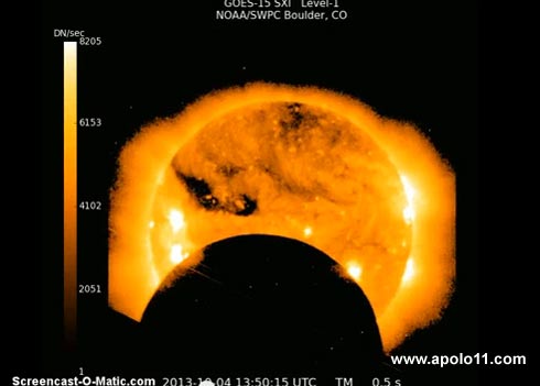 Eclipse solar visto do espao