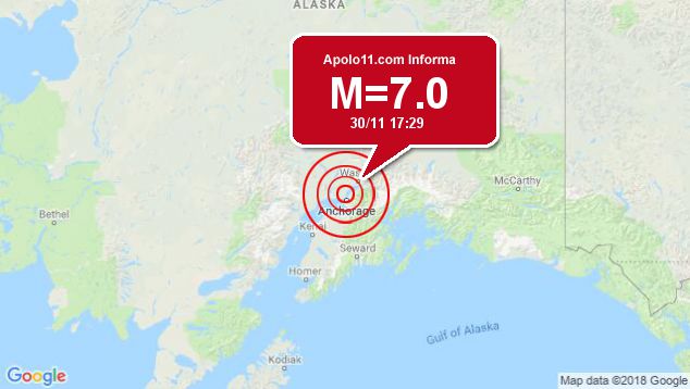 Forte terremoto atinge Alasca, a 13 km de Anchorage