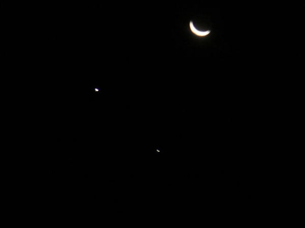 Conjunção Lua - Vênus - Júpiter 1-12-2008