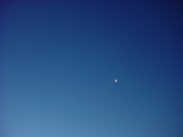 Lua com Vênus e Júpter