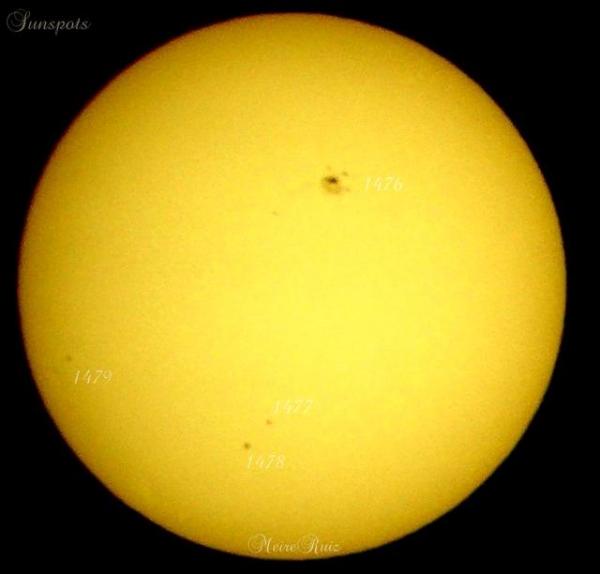 Manchas Solares 1476, 1477, 1478 e 1479 (Sunspots)