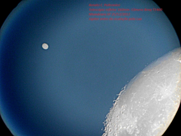 Ocultação de Júpiter pela Lua em 25/12/2012