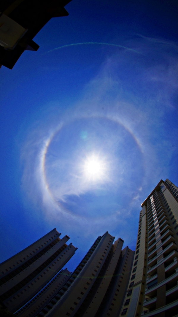 Halo solar registrado em Cuiabá