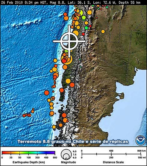 Rélicas do terremoto de 8.8 graus no Chile