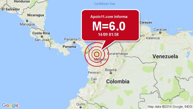 Forte terremoto sacode Colmbia, a 33 km de Mutata
