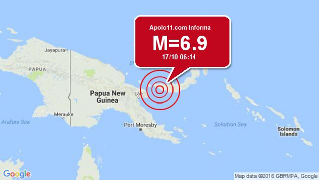 Forte terremoto sacode Papua Nova Guin, a 78 km de Kandrian