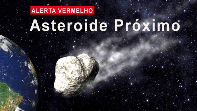 Concepo artistica mostra um hipottico asteroide nas proximidades da Terra.