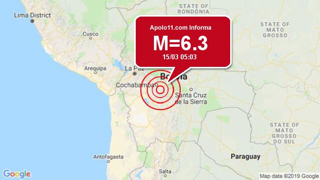 Forte terremoto atinge Bolvia, a 28 km de Cliza