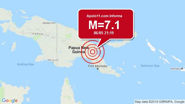 Forte terremoto sacode Papua Nova Guin, a 37 km de Bulolo