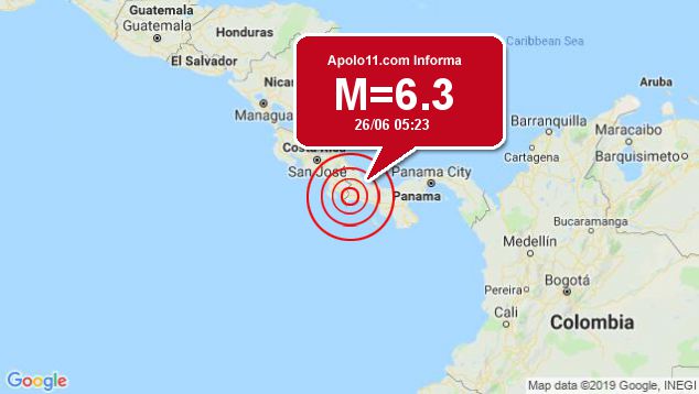 Forte terremoto sacode Panam, a 4 km de La Esperanza