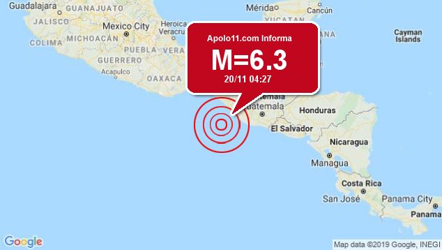 Forte terremoto sacode Mxico, a 115 km de Puerto Madero