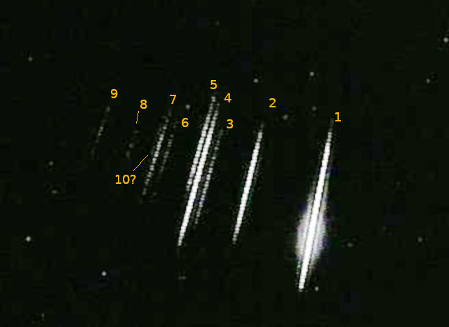 Enxamem de meteoros registrado pelo astrnomo amador Edgar Merizio, em So Jos do Ribamar, no Maranho.