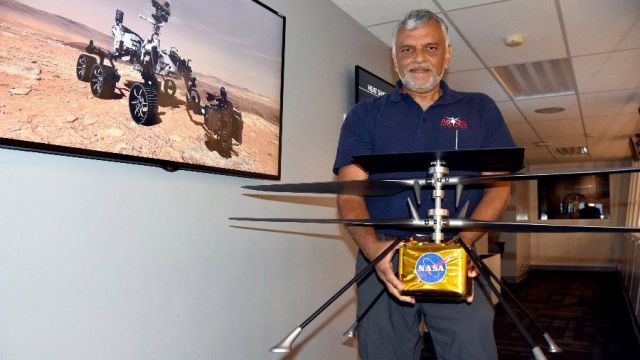 Prottipo do Helicptero MHS, apresentado pelo engenheiro J. Bob Balaram, ligado ao Laboratrio de Propulso a jato, da Nasa.