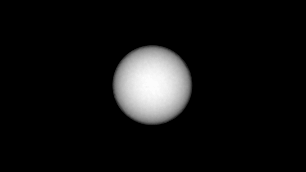 Eclipse solar em Marte. Lua Deimos passa na frente Sol  flagrada pelo rob Curiosity, em 17 de maro de 2019.