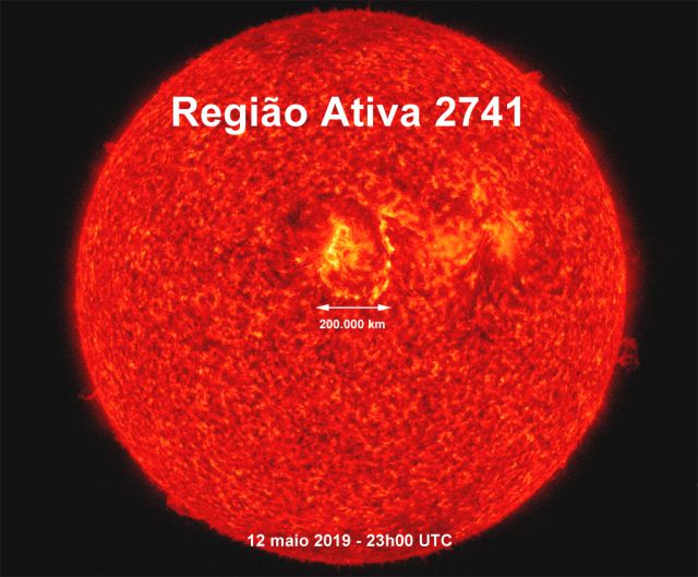 Regio ativa AR2741, vista pelo telescpio solar espacial SDO, da NASA.