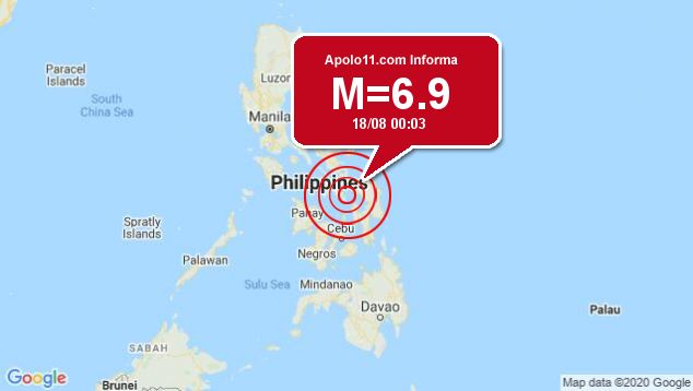 Forte terremoto sacode Filipinas, a 14 km de San Pedro