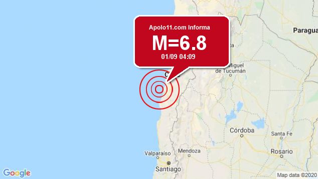 Forte terremoto sacode Chile, a 104 km de Vallenar