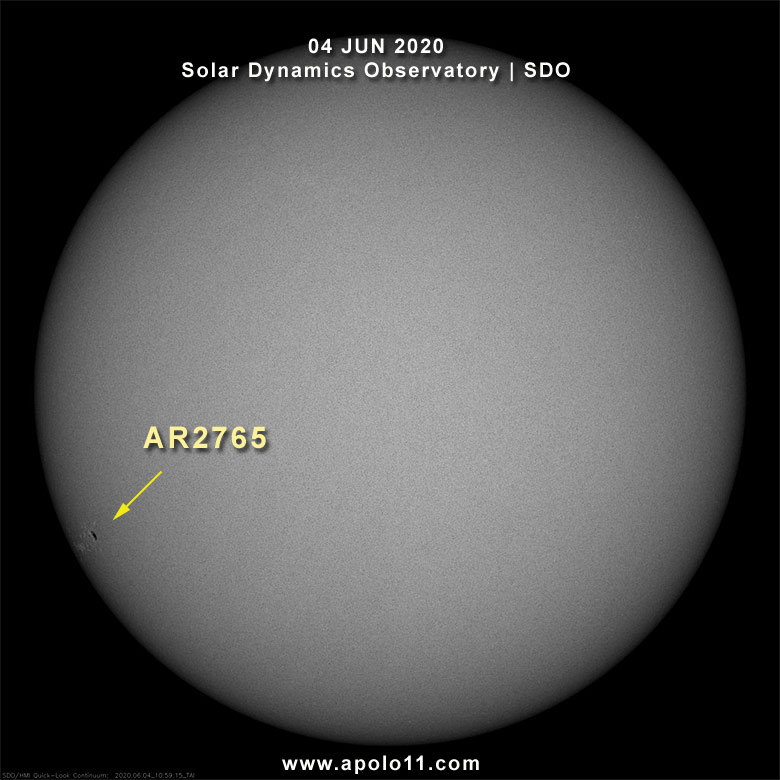 Mancha solar AR2765, registrada pelo telescpio espacial SDO, da NASA. 