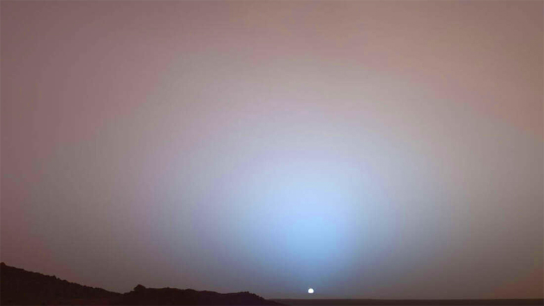 Pr do Sol em Marte, como registrado pelo Jipe-Rob Opportunity, da Nasa.