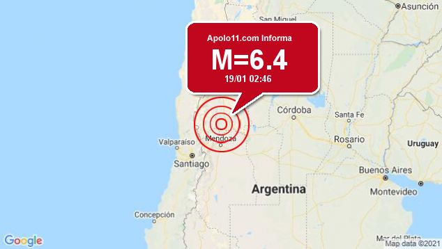 Forte terremoto sacode Argentina, a 29 km de Pocito