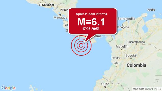 Forte terremoto atinge Panam, a 130 km de Punta de Burica