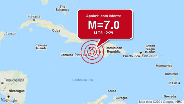 Forte terremoto atinge Haiti, a 5 km de Petit Trou de Nippes