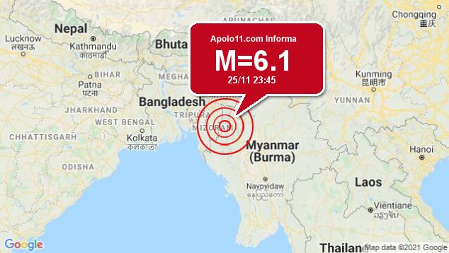 Forte terremoto atinge Mianmar, a 19 km de Hakha