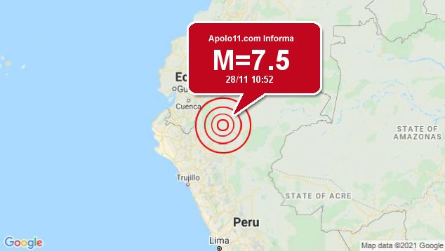 Forte terremoto sacode Peru, a 42 km de Barranca
