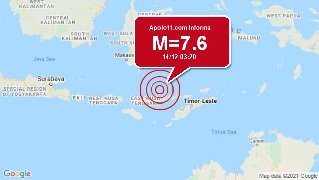 Forte terremoto sacode Indonsia, a 95 km de Maumere