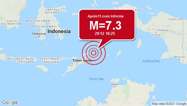 Forte terremoto sacode Timor Leste, a 121 km de Lospalos