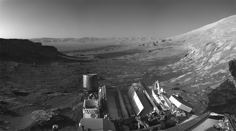 Imagem registrada pelo rover Curiosity s 08h30 do dia 16 de maio de 2021. 