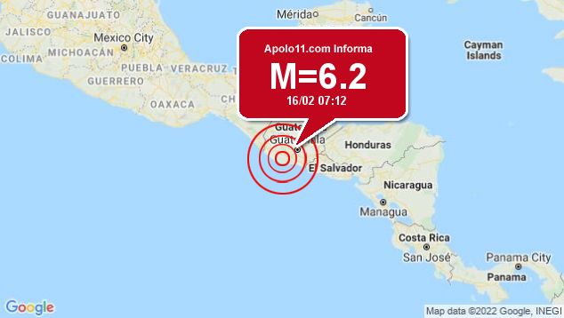Forte terremoto sacode Guatemala, a 0 km de Nueva Concepción