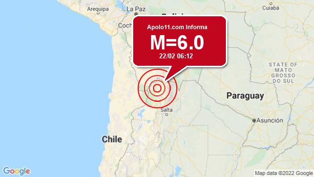 Forte terremoto sacode Argentina, a 58 km de Abra Pampa