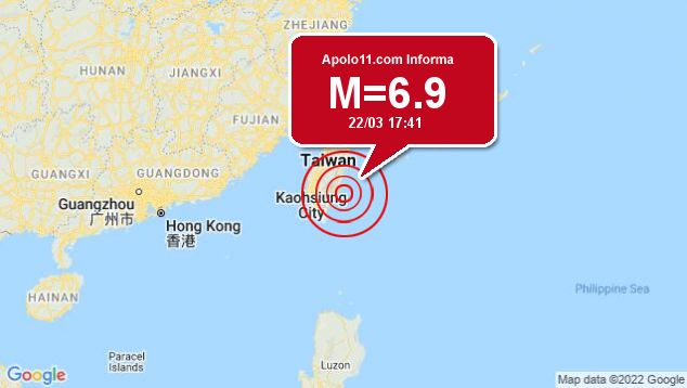 Forte terremoto sacode Taiwan, a 63 km de Hualien City