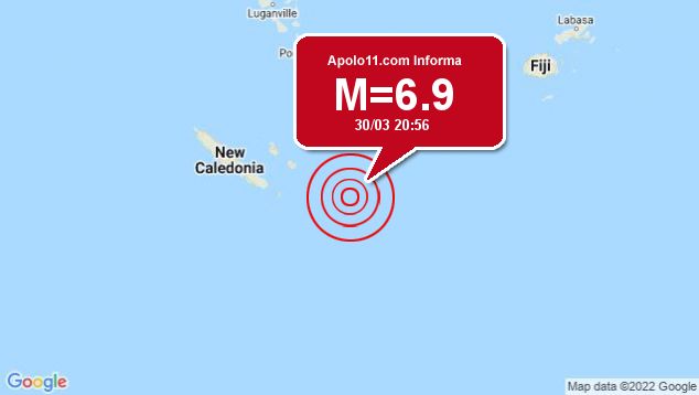 Forte terremoto sacode New Caledonia, a 279 km de Tadine