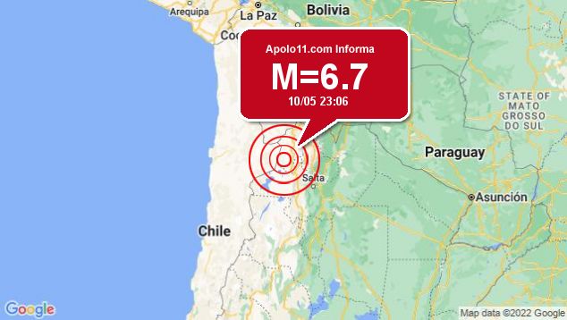 Forte terremoto sacode Argentina, a 90 km de San Antonio de l