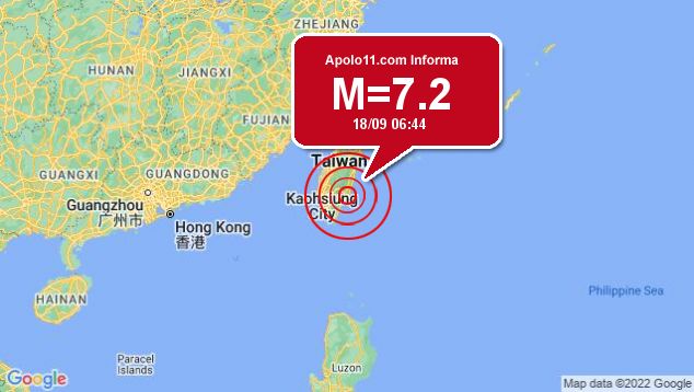 Forte terremoto sacode Taiwan, a 85 km de Yujing