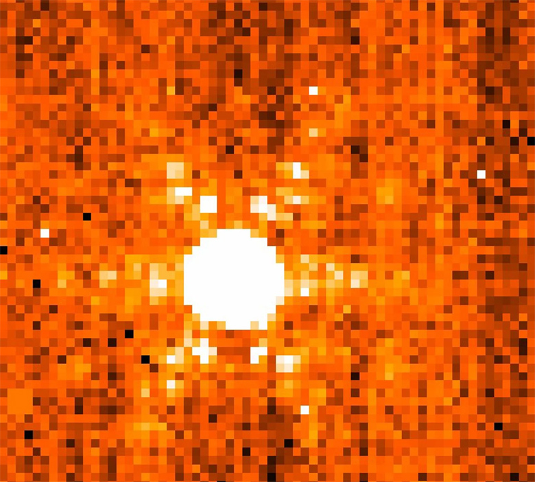 Primeira imagem em infra vermelho do sistema TRAPPIST-1, feita pelo telescópio James Webb, em julho de 2022.<BR>