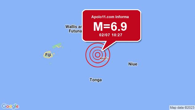 Forte terremoto sacode Tonga, a 134 km de Neiafu