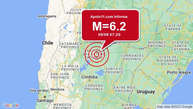 Forte terremoto atinge Santiago del Estero, Argentina