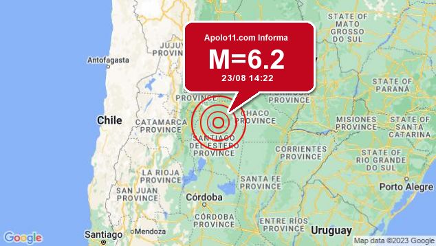 Forte terremoto sacode Santiago del Estero, Argentina