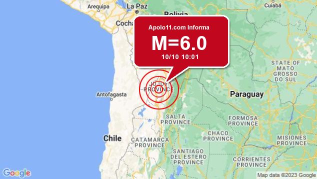 Forte terremoto sacode Argentina, a 57 km de Abra Pampa