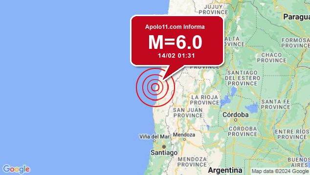 Forte terremoto sacode Chile, a 83 km de Vallenar