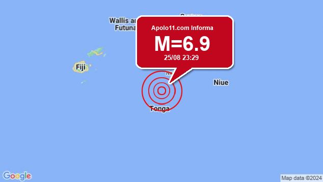 Forte terremoto sacode Tonga, a 72 km de Pangai