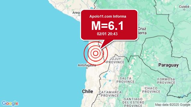 Forte terremoto atinge Chile, a 84 km de Calama