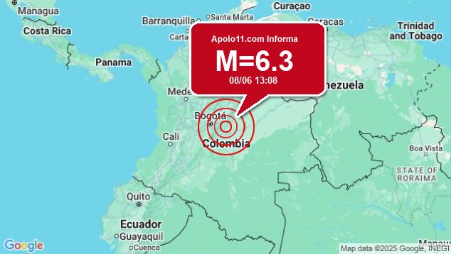Forte terremoto sacode Col�mbia, a 17 km de Paratebueno